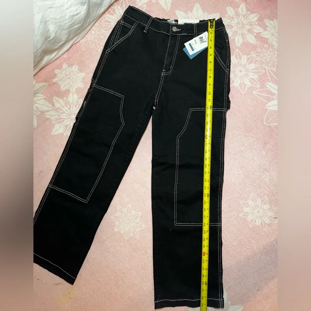 Ultra Flirt Black Carpenter Pants with White Stitching - Picture 5 of 6